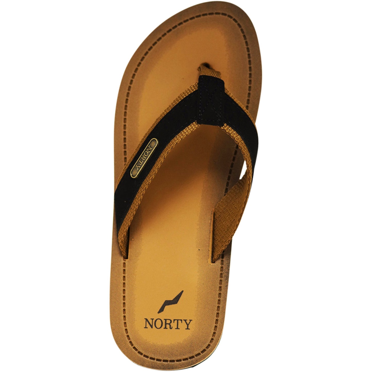 NORTY Men's Flip Flop Sandal - Black Camel (11118)