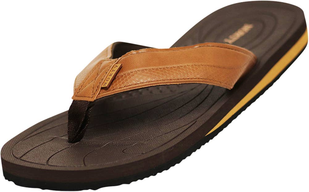 NORTY Men's Flip Flop Sandal - Brown Tan (11141)