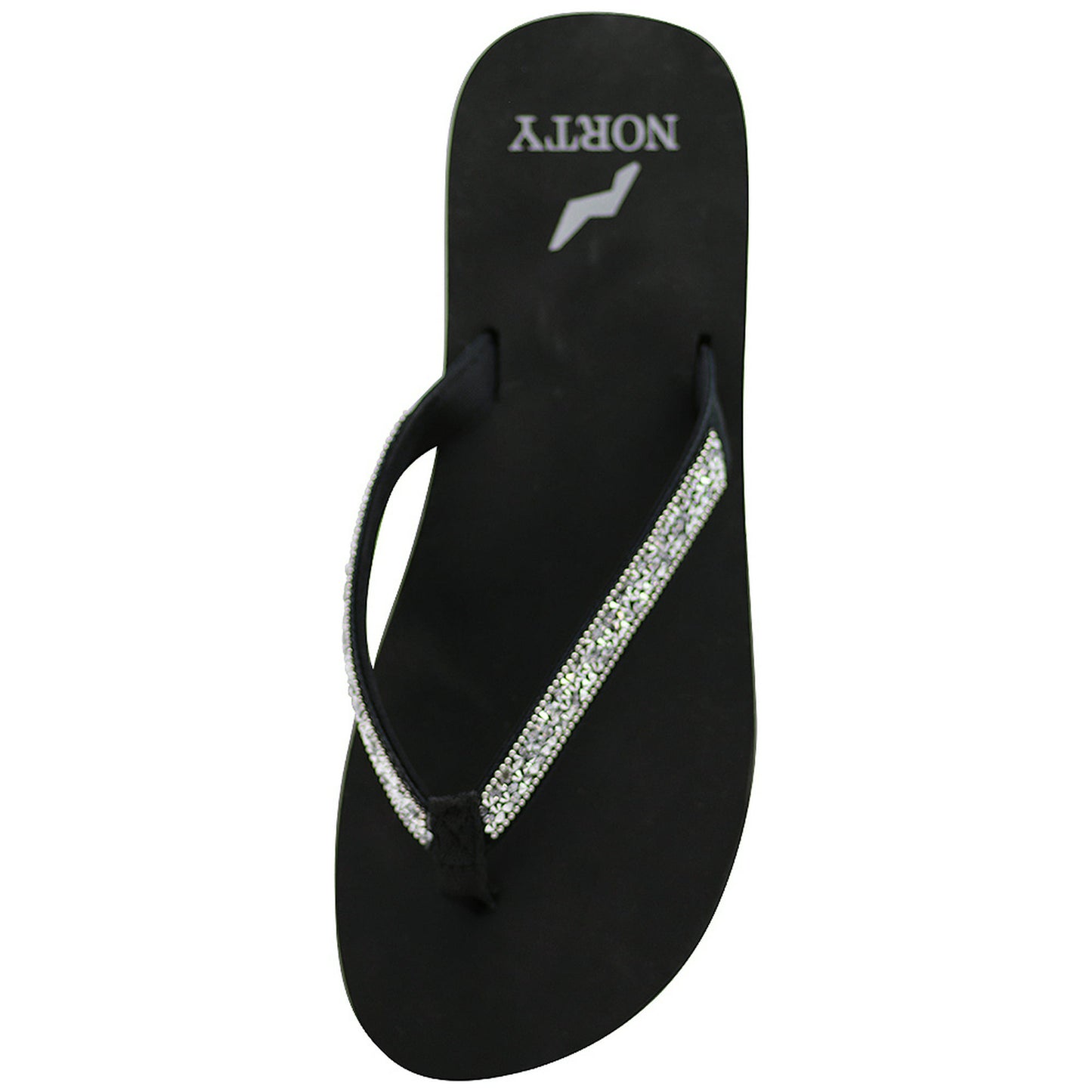 NORTY Women's Flip Flops Adult Female Sandals Black Gem (12051)