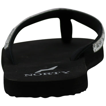 NORTY Women's Flip Flops Adult Female Sandals Black Gem (12051)