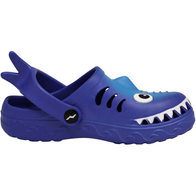 NORTY - Boy's Girl's Children Toddler Kid Fun Slip on Sandal Slipper Clog Shoe - Blue Shark (C1210)