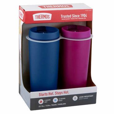 Thermos Stainless Steel 18oz Travel Tumbler, (2-pack)
