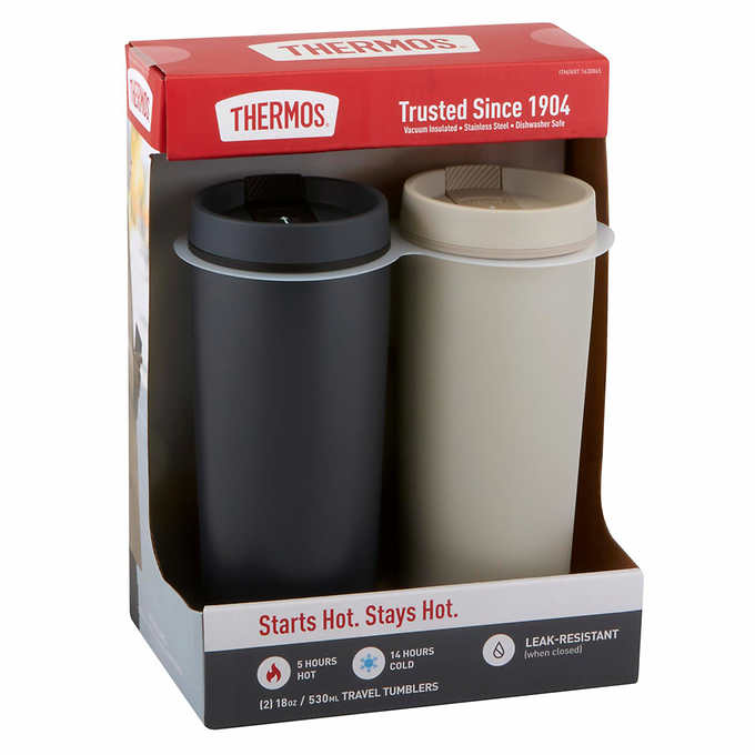 Thermos Stainless Steel 18oz Travel Tumbler, (2-pack)