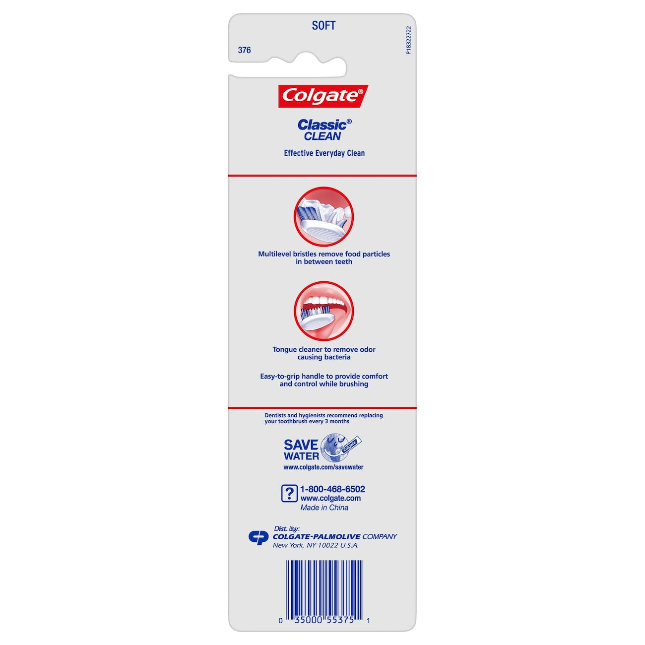 Colgate Classic Clean Toothbrush Soft (3 Pack)