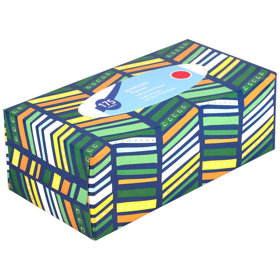 Everyday 2-Ply Facial Tissues, 175-ct. Box (2-Pack) Assorted