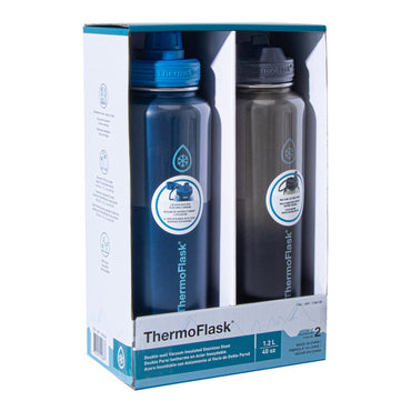ThermoFlask Stainless Steel Water Bottle, 40oz (2-pack)