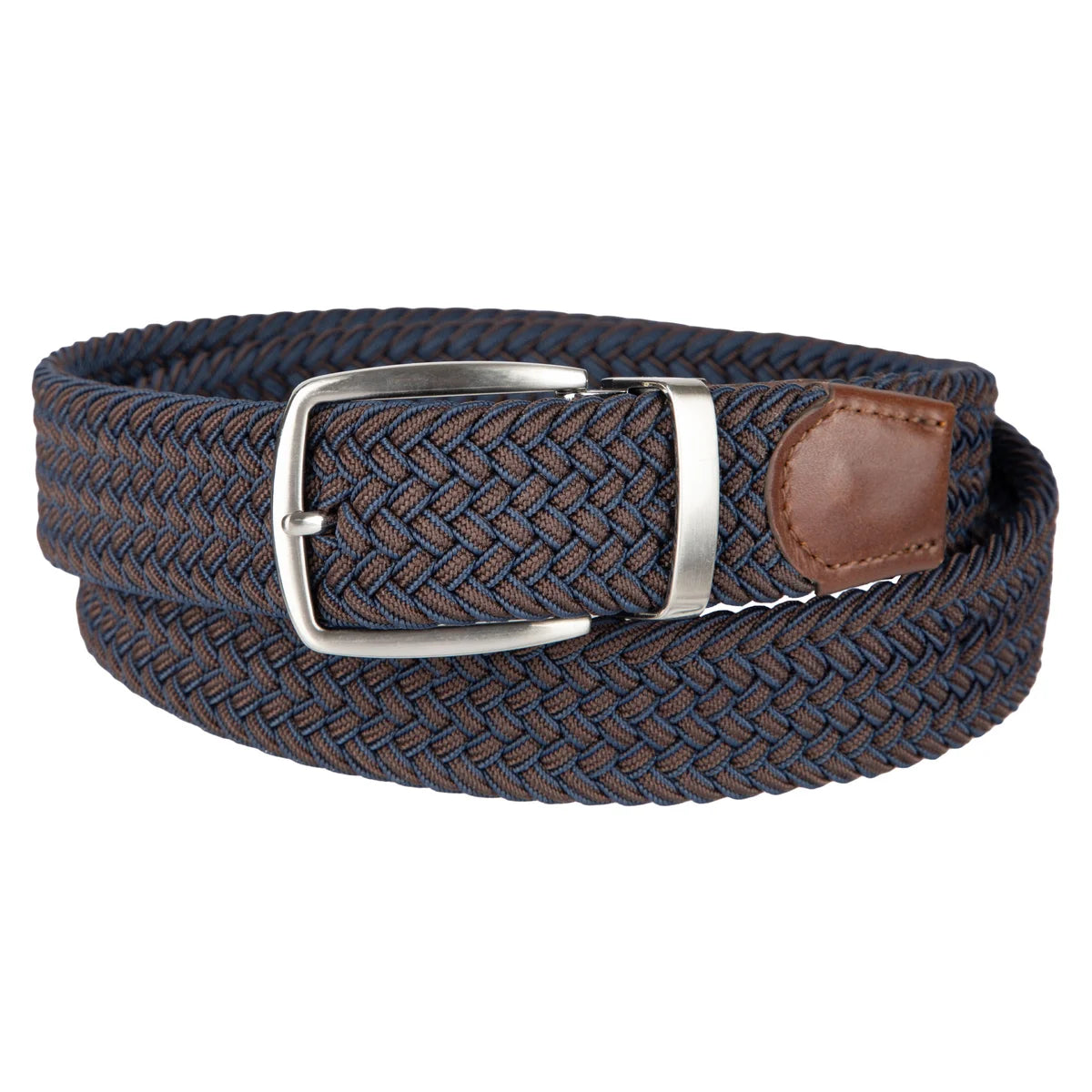 Tommy Bahama Men's Stretch Braided Reversible Belt, Navy