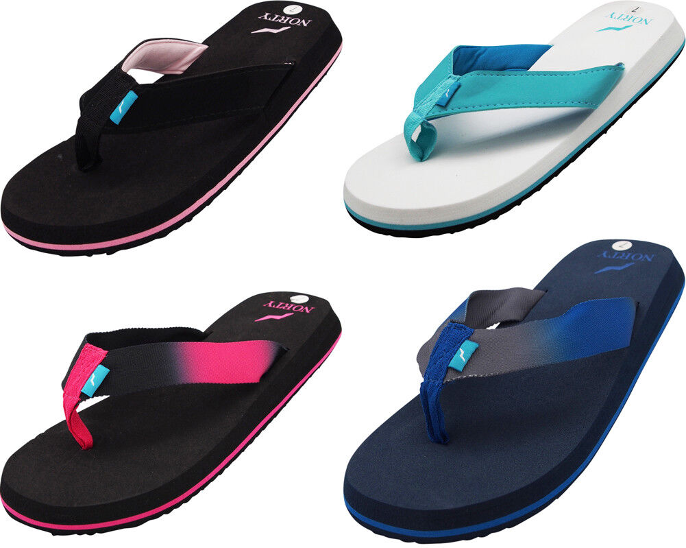 Norty WOMENS 5-10 SANDAL FLIP FLOP - BLACK BLUE (15406)