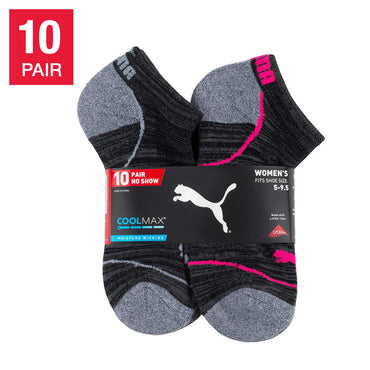 PUMA Ladies Cool Max No Show Socks (10-Pair)