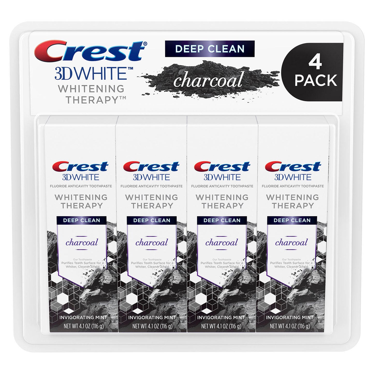 Crest 3D White Whitening Therapy Charcoal Deep Clean Fluoride Toothpaste