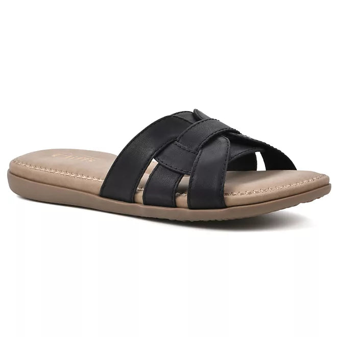 Cliffs by White Mountain Ladies Slide Sandal, Black (9)