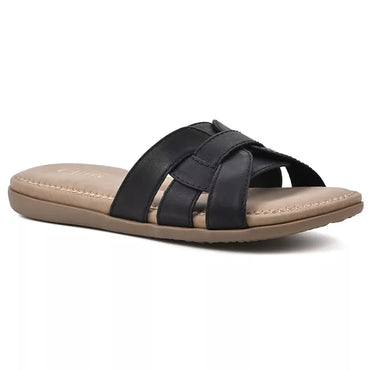 Cliffs by White Mountain Ladies Slide Sandal, Black (9)