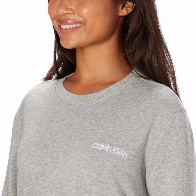 Calvin Klein Ladies' Crew Neck and Jogger Set, Gray