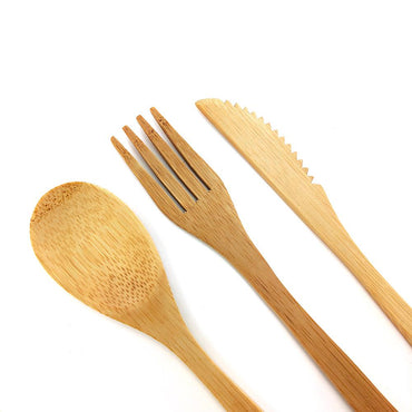 Fork, knife, spoon.