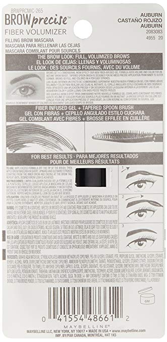 Maybelline Brow Precise Fiber Volumizer Eyebrow Mascara, 265 Auburn - ADDROS.COM