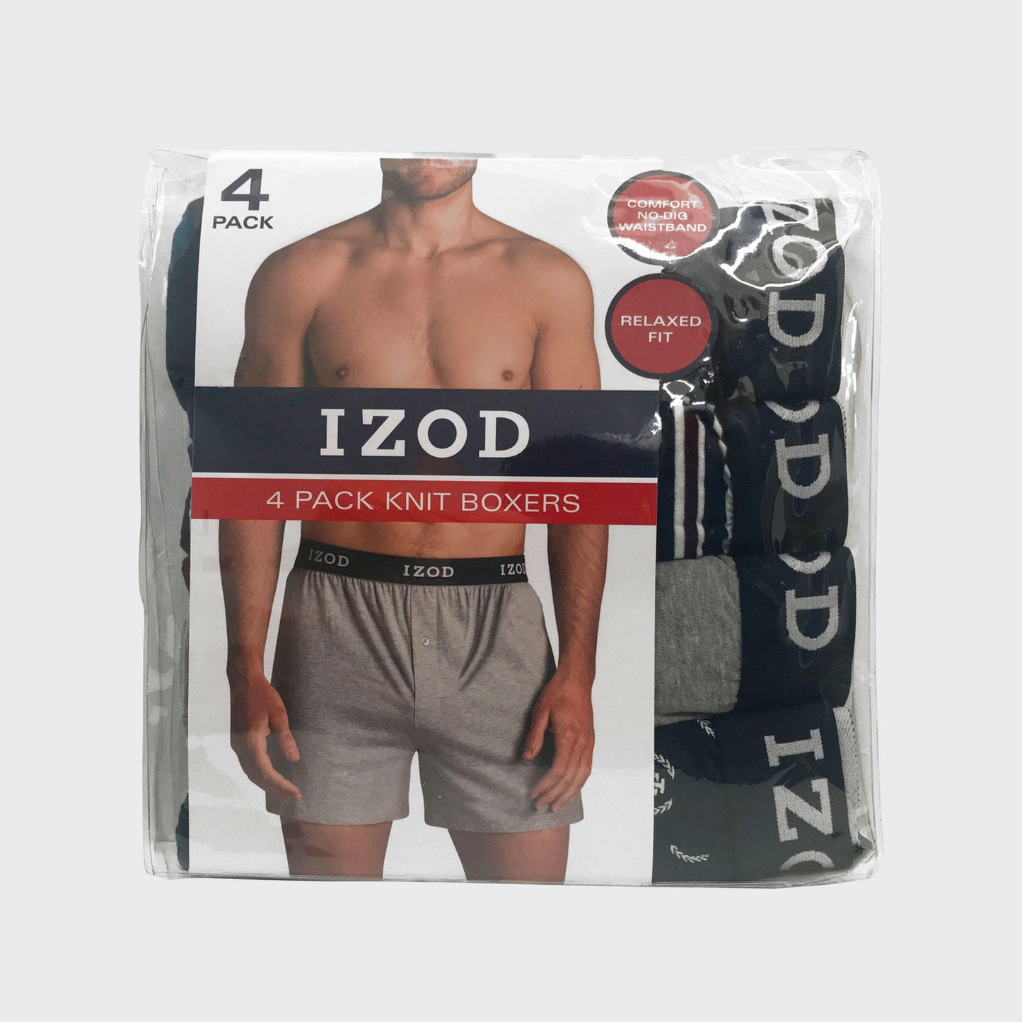 IZOD Men's Knit Boxer, Medium (4-pack)