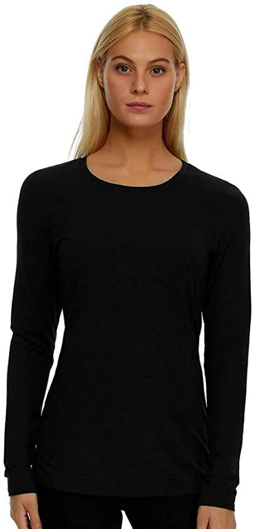 Felina Women's Long Sleeve Layering Crew Neck T-Shirts (2-pack)