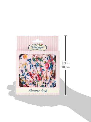 The Vintage Cosmetic Company - Shower Cap Pink Floral Satin - ADDROS.COM