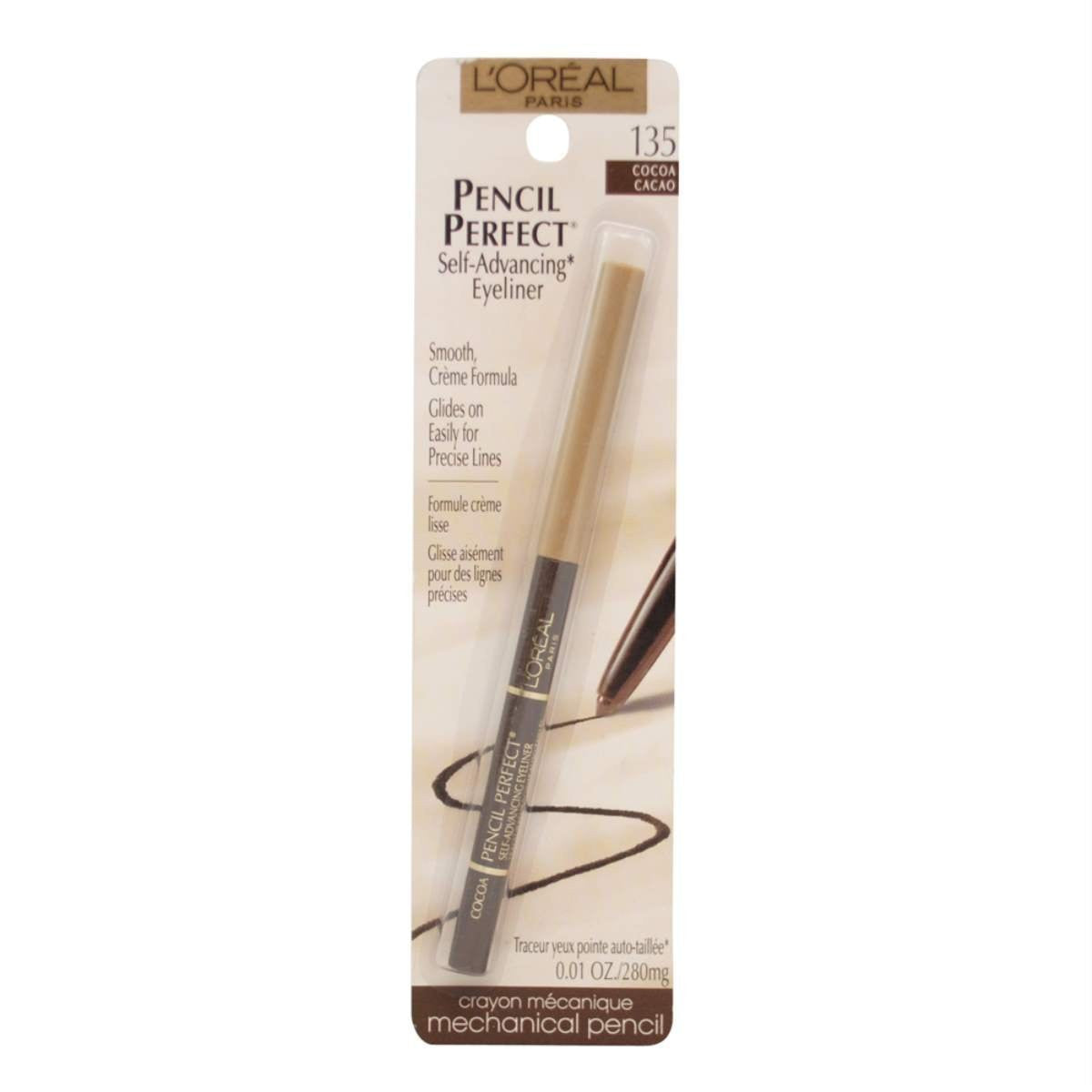 L'Oreal Paris Pencil Perfect Self-Advancing Eyeliner, 135 Cocoa - ADDROS.COM