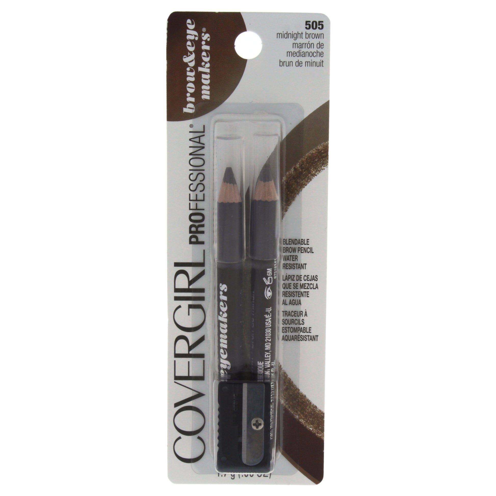 CoverGirl Brow & Eye Makers Brow Shaper & Eyeliner, 505 Rich Brown - ADDROS.COM