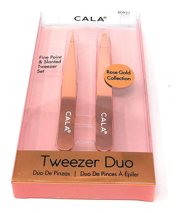 Cala Tweezer Duo - Rose Gold (Pointed & Slanted)