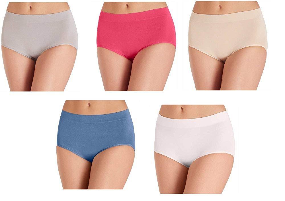 Reebok Women's Underwear - Seamless Hipster Briefs (5 Pack), Size X-Large,  Grey/Pink/Dusty Pink/Black