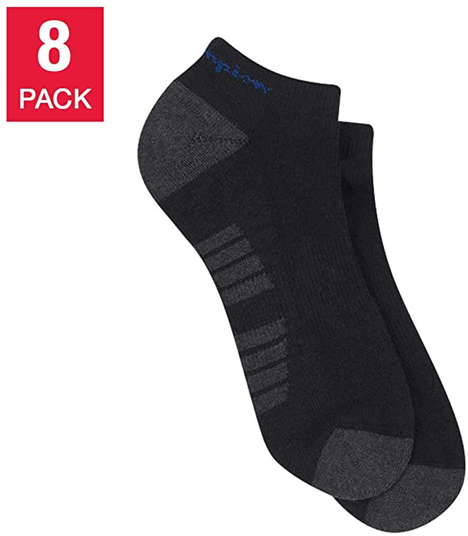 Champion Men's Low Cut Sock, Black (8-Pack)
