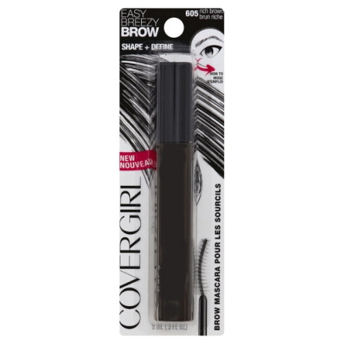 COVERGIRL Easy Breezy Brow Shape + Define Brow Mascara, 605 Rich Brown - ADDROS.COM