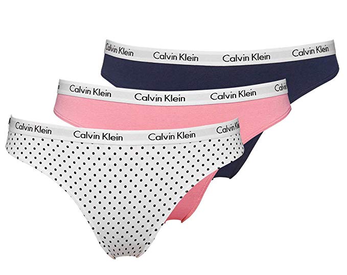 Calvin Klein Women's 3-Pack Bikini Underwear with Logo Elastic Waistband