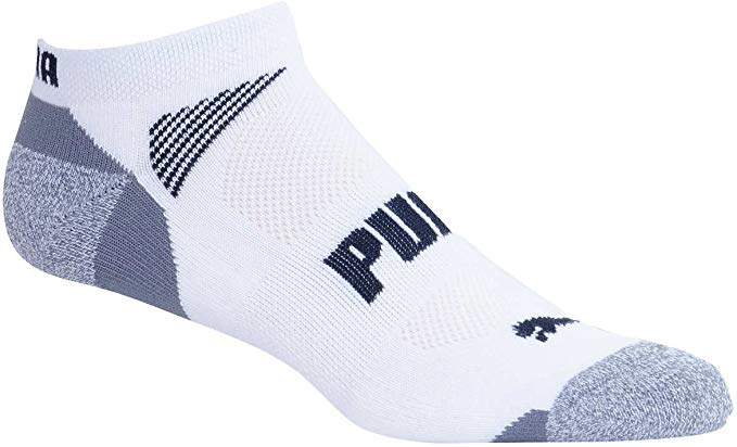 PUMA Mens No Show Socks, White (8-Pair) - ADDROS.COM