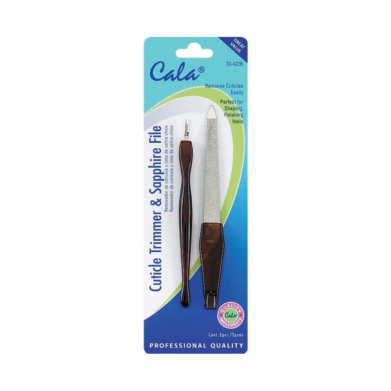 Cala cuticle trimmer & sapphire file (2pk) (70-422B)