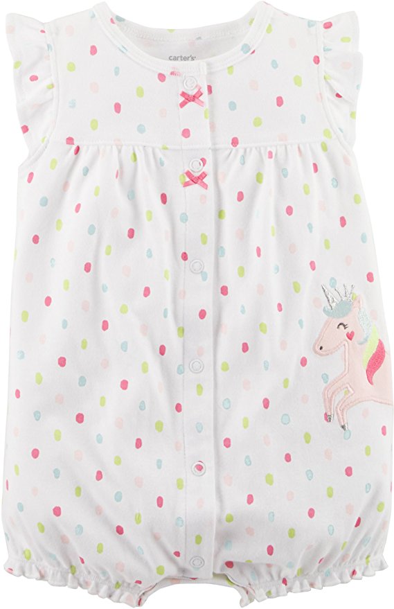 Carter's Dot Print Short Sleeve Creeper - Baby Girls NB-24M - ADDROS.COM