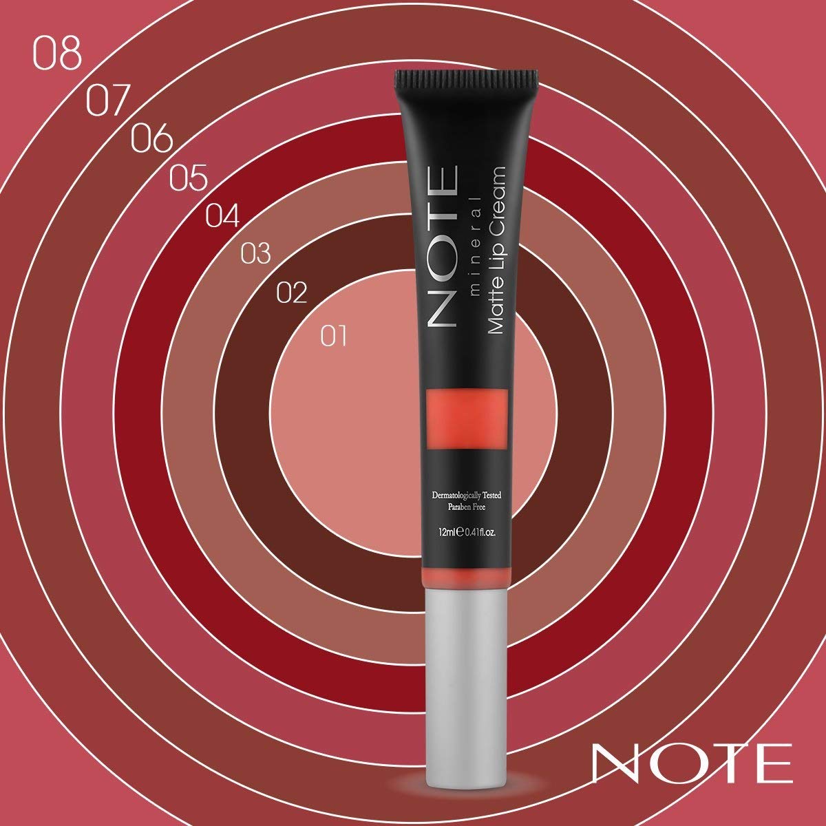 NOTE Cosmetics Mineral Matte Lip Cream Lipstick - 08 Queen Of Night - ADDROS.COM