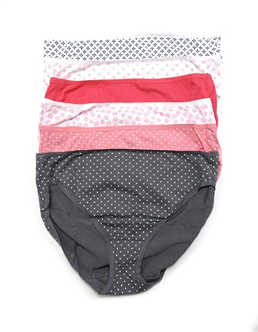 Felina Women's - Hi Cut Cotton Stretch Panties (6 Pack) - ADDROS.COM