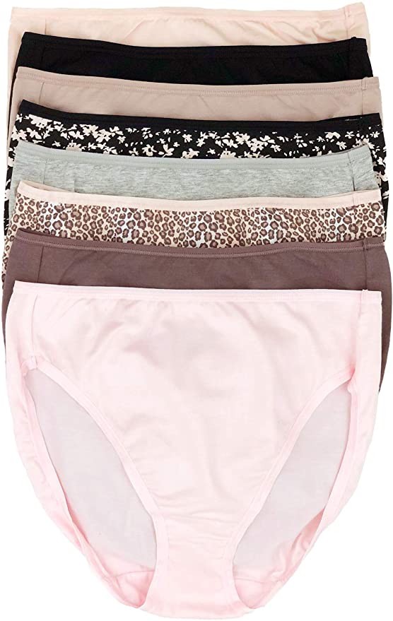 Felina Cotton Full Coverage Hi Cut - Assorted Colors (8-pack)