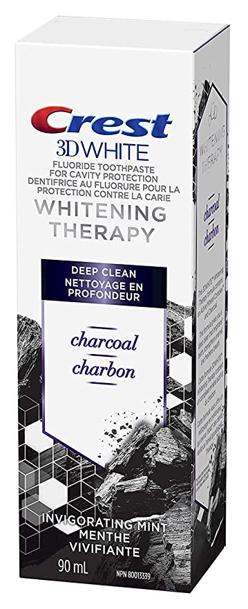 Crest 3D White Whitening Therapy Charcoal Deep Clean Fluoride Toothpaste