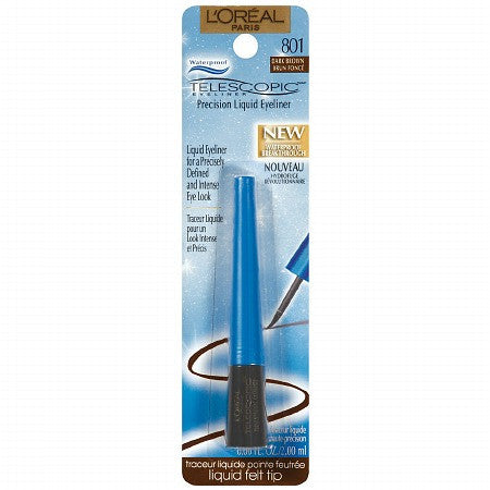 L'OREAL Telescopic Waterproof Liquid Precision Eyeliner, 801 Dark Brown - ADDROS.COM