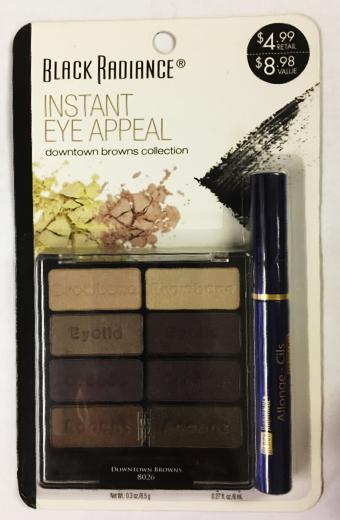 Black Radiance 8 Palette Eyeshadow Downtown Browns & Mascara Instant Eye Appeal 8026 - ADDROS.COM