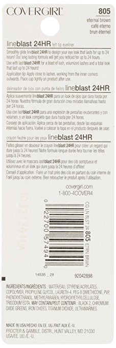 COVERGIRL Lineblast 24 Hour Eyeliner, Eternal Brown 805, 0.02 Ounce - ADDROS.COM