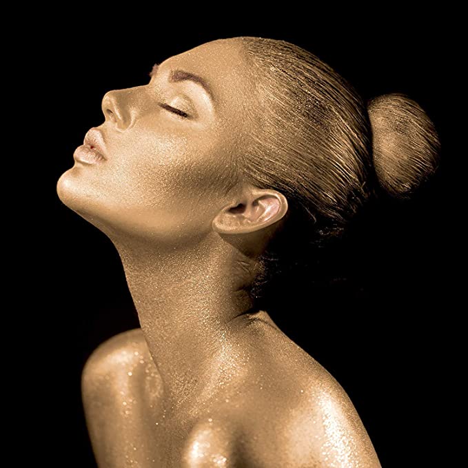 Mehron Makeup Metallic Powder with Mixing Liquid - Gold (129-ML-GD)