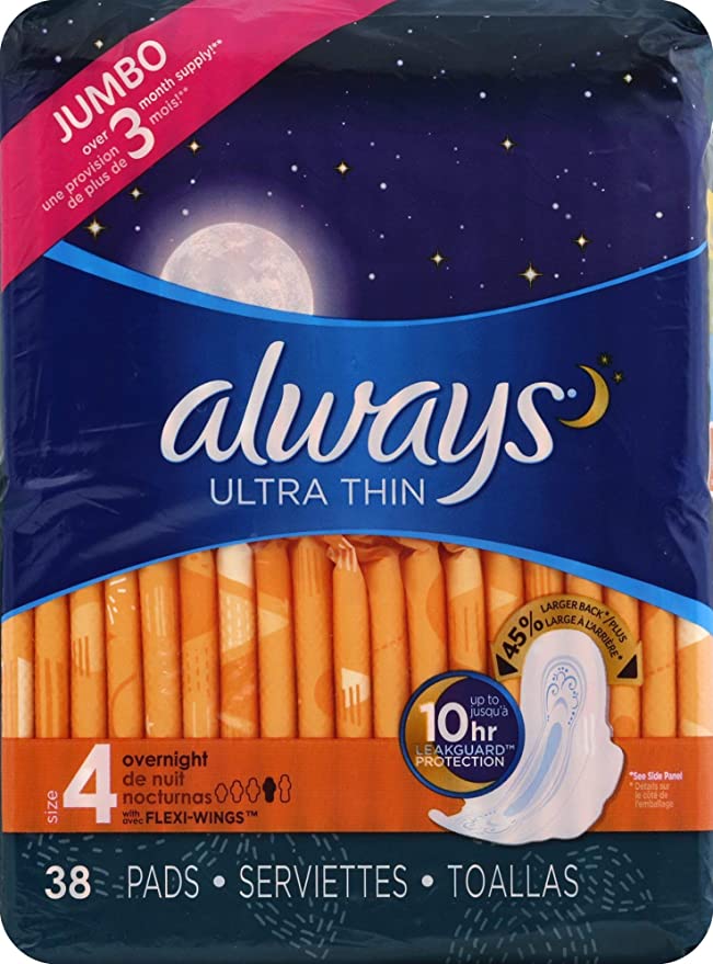 Always Ultra Thin 44-Count Unscented Menstrual Pad with Wings