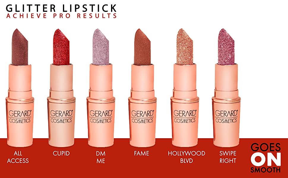 Gerard Cosmetics Glitter Lipstick, Swipe Right