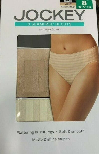 Jockey Ladies Seamfree Hi-Cut Briefs, Size 8 (3-Pk)