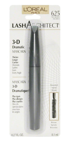 L'OREAL Paris Lash Architect 3-D Dramatic Mascara, True Brown 625 - ADDROS.COM