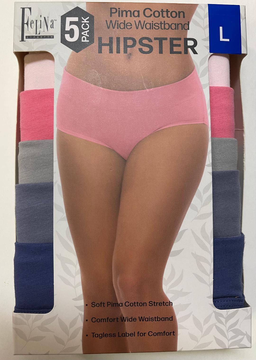 Felina Ladies' Cotton Stretch Hipster - Assorted Colors (5-Pack)