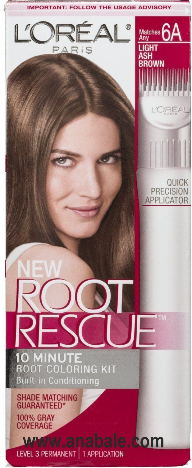 L'OREAL Paris Root Rescue Hair Color, 6A Light Ash Brown - ADDROS.COM