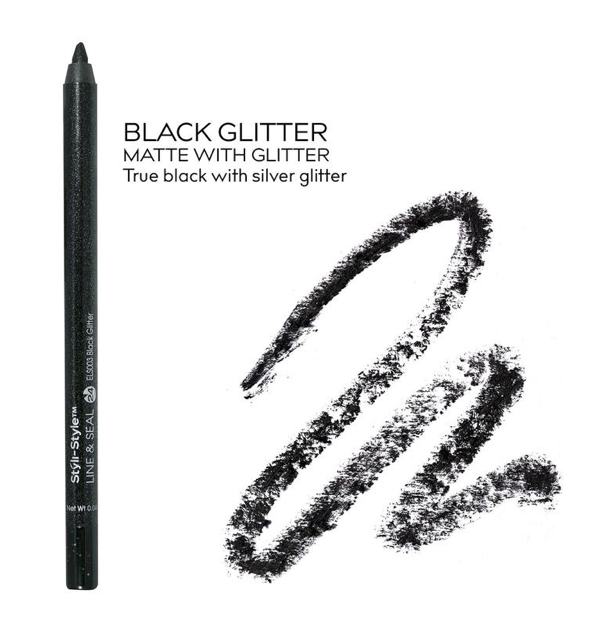 Styli-Style Line & Seal Semi-Permanent Eye Liner - Black Glitter (ELS003) - ADDROS.COM