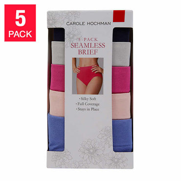 Carole Hochman Ladies' Seamless Brief - Large (Pack of 5) - ADDROS.COM