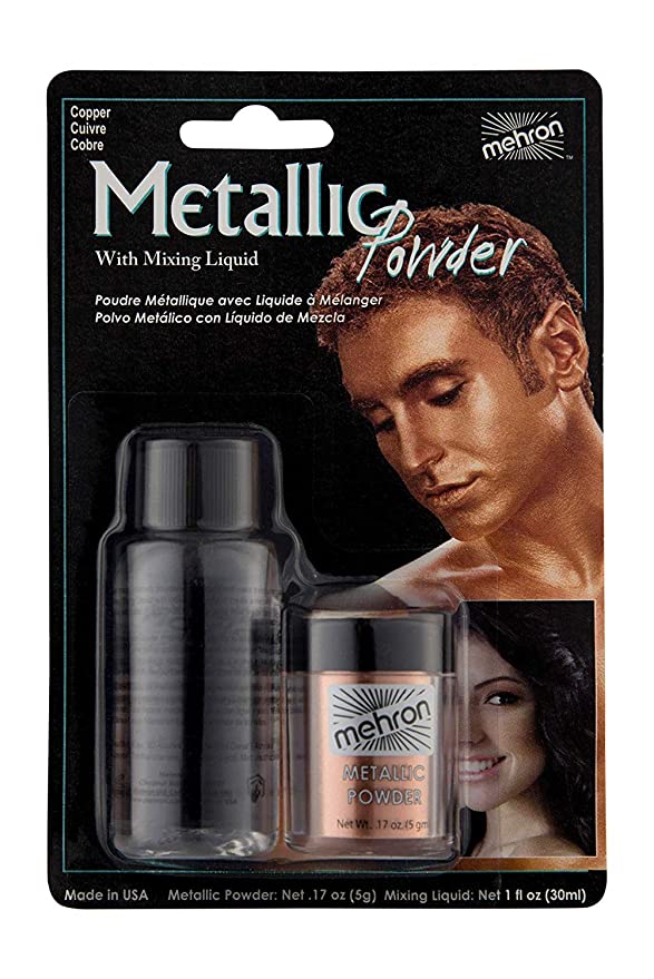 Mehron Makeup Metallic Powder with Mixing Liquid - Copper