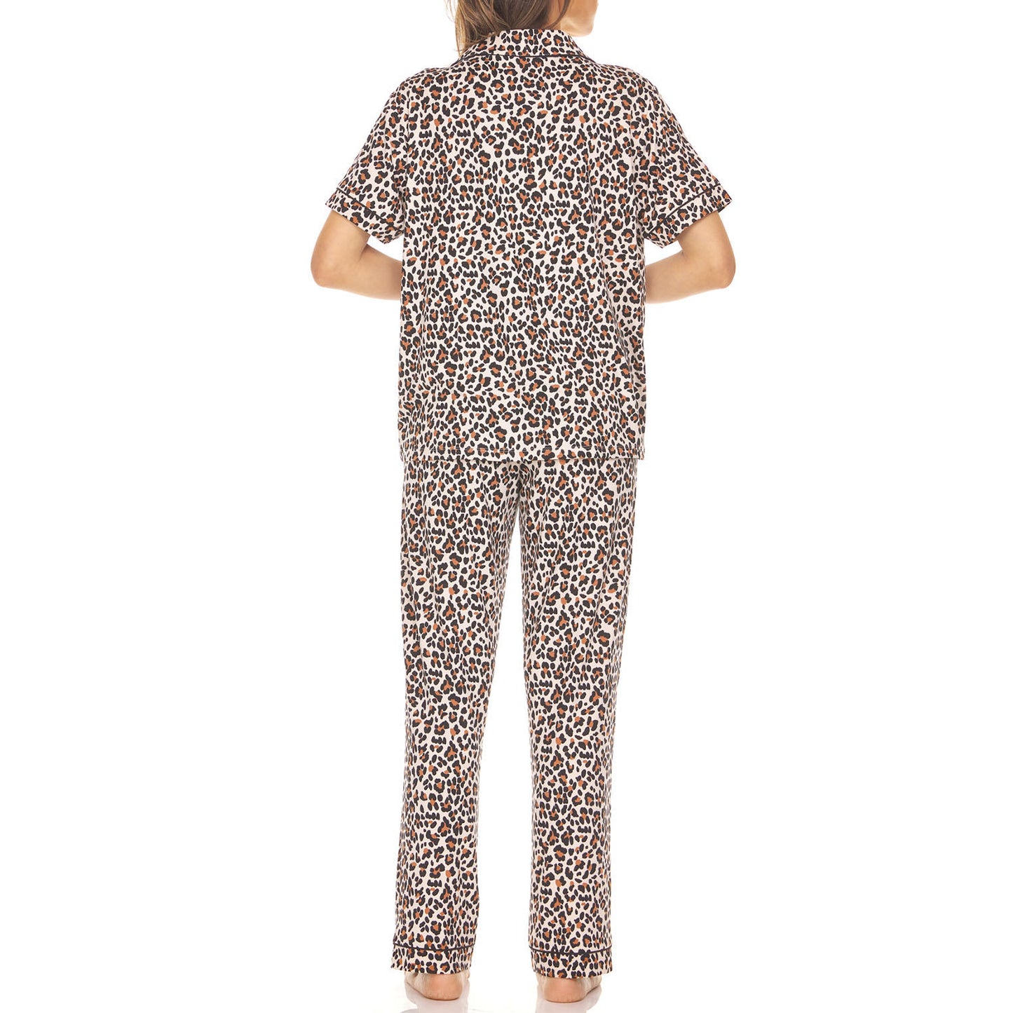 Ladies Short Sleeve Notch Collar PJ Set